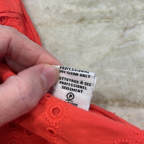 Diane von Furstenberg Skylar Coral Pink Eyelet Shirt Dress Size 6 - Picture 14 of 16